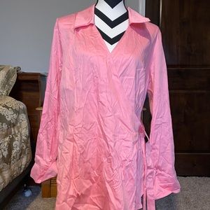 Pink long-sleeve wrap top by Lilly Pulitzer, XL